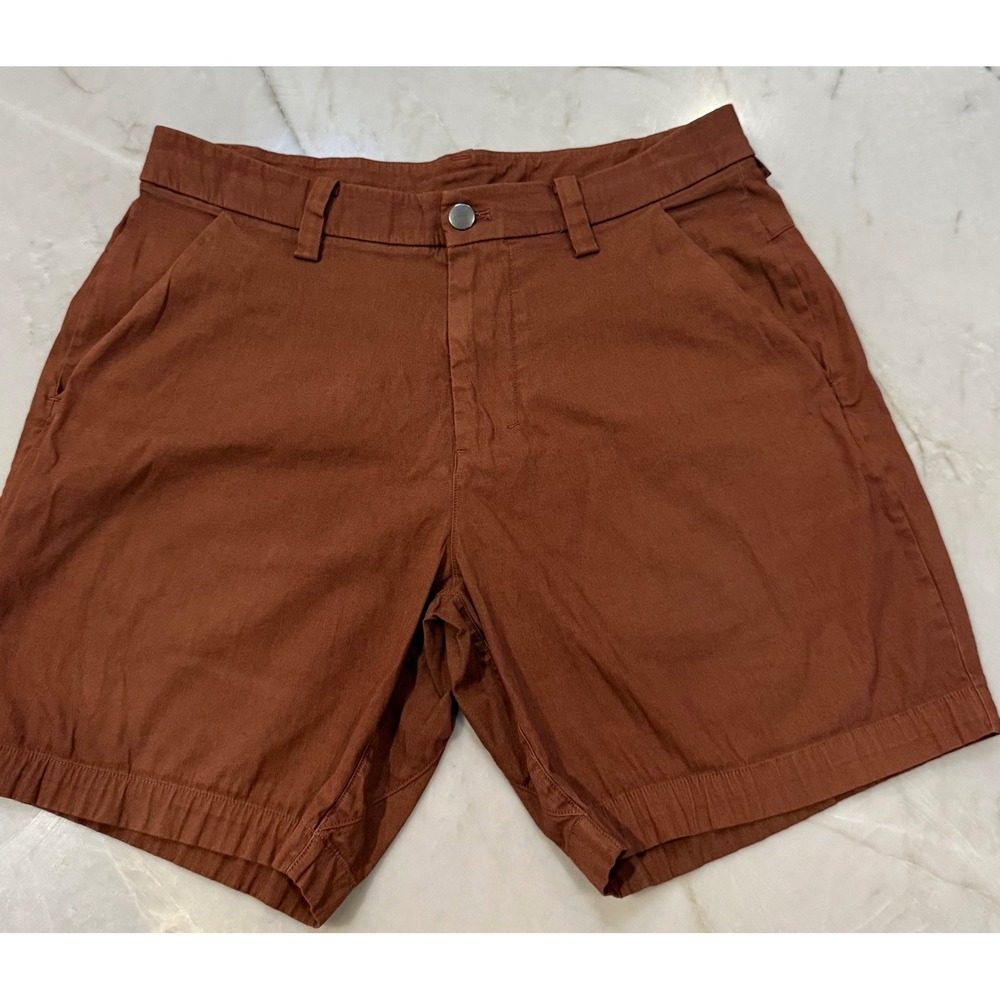 Lululemon Commission Shorts Mens 28 Copper Brown Chino 7 Inch Inseam M7AH6S